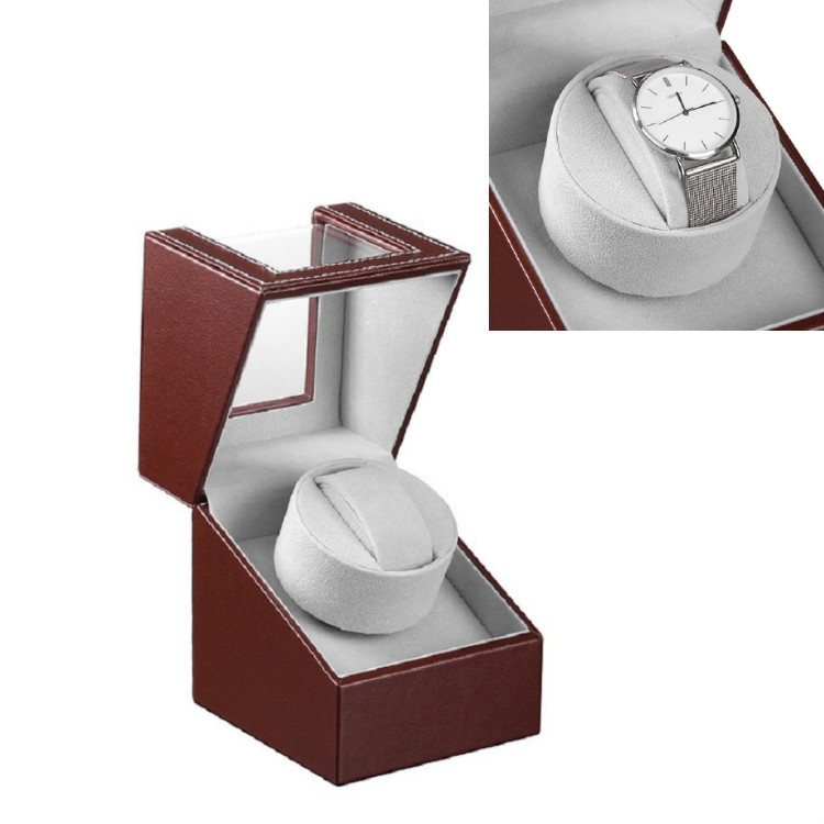

Leather Single Watch Box Electric Motor Watch Shaker Automatic Watch Shaker ，US Plug(Brown)