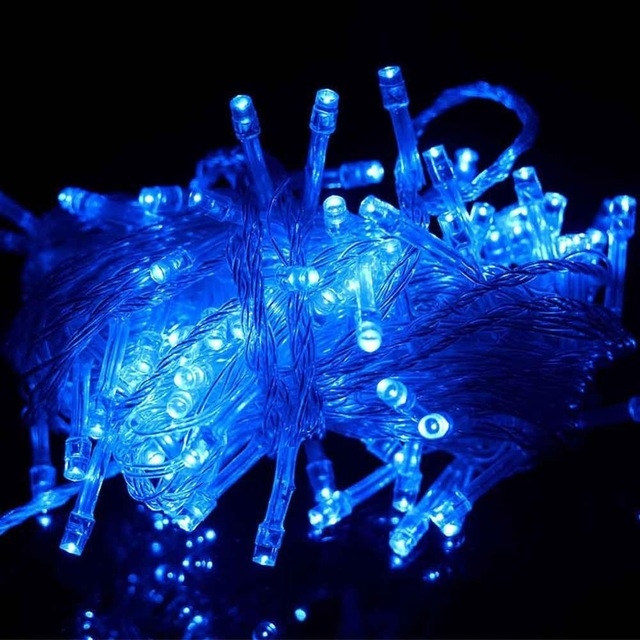 

50M LED String Lights Christmas New Year Garland Decoration for Street Room House Garden Outdoor Use DIY Decor EU US Plug in, Wattage:50M 400LEDS(Blue)