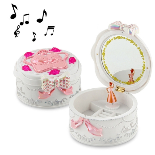 

Cute Plastic Rotating Dance Ballet Music Box Children Toys Home Decorations(White)