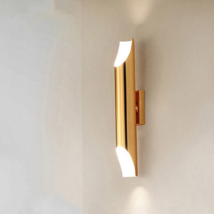 

White light Modern Wall Lamp LED Aluminum Alloy Pipe Lighting, Style:Single-tube Gold