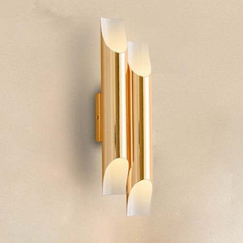 

White light Modern Wall Lamp LED Aluminum Alloy Pipe Lighting, Style:Double-tube Gold