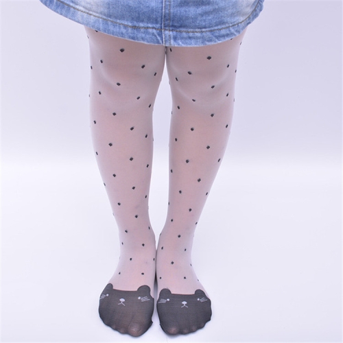 

Ultra-thin Stockings Girls Children Pantyhose Toe Cat Dance Tights, Size:L(Black)