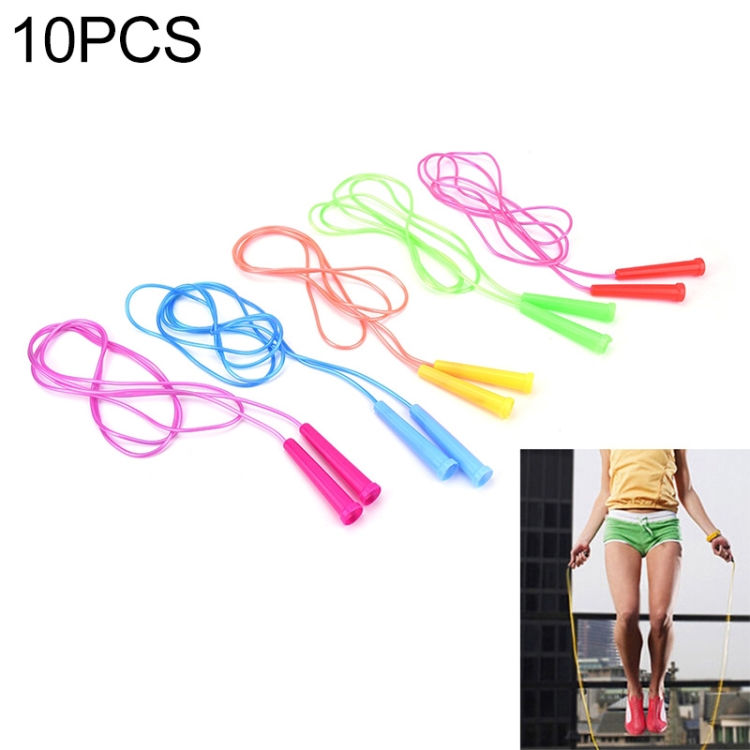 

10 PCS Children Plastic Rope Skipping Household Simple Skipping Rope, Length: About 2.5m, Random Color Delivery