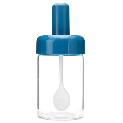 

Kitchenware Seasoning Jar Spoon Cover Integrated Sealing Moisture-proof Cruet, Color:Blue