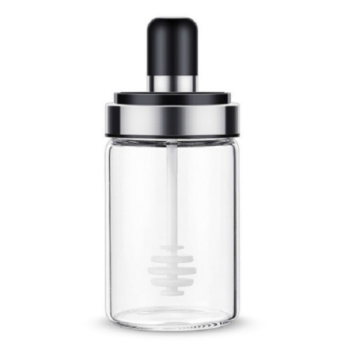 

Kitchenware Seasoning Jar Spoon Cover Integrated Sealing Moisture-proof Cruet, Color:Stainless Steel Honey Stick