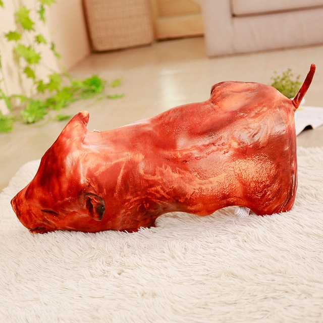 

Creative 3D Simulation Food Pillow Chicken Leg Grilled Fish Car Sofa Cushion Net Red Roasted Pig Pillow(Roasted Suckling Pig（S）)
