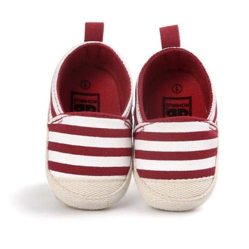 

Baby Boy Striped Shoes Lovely Infant First Walkers Soft Sole Toddler Shoes, Shoe Size:11cm(Red)