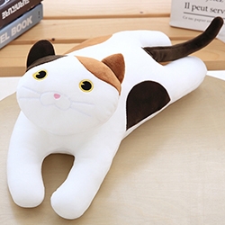 

Elastic Plush C Shaped Animals Body Pillow Kids Bedding Pillow Sleeping Companion Pillow(White cat )