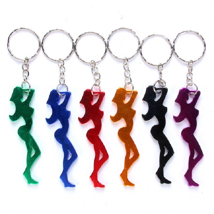

12 PCS Personalized Creative Backpack Keychain Small Pendant Aluminum Bottle Opener, Style:Women