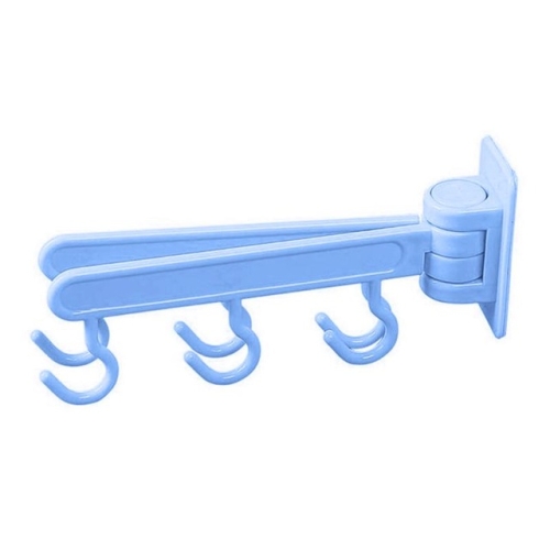

6-Hook Door Cabinet Wall Shelf 180 Degree Rotate Strong Sucker Hanger Hooks Storage Rack(Blue)