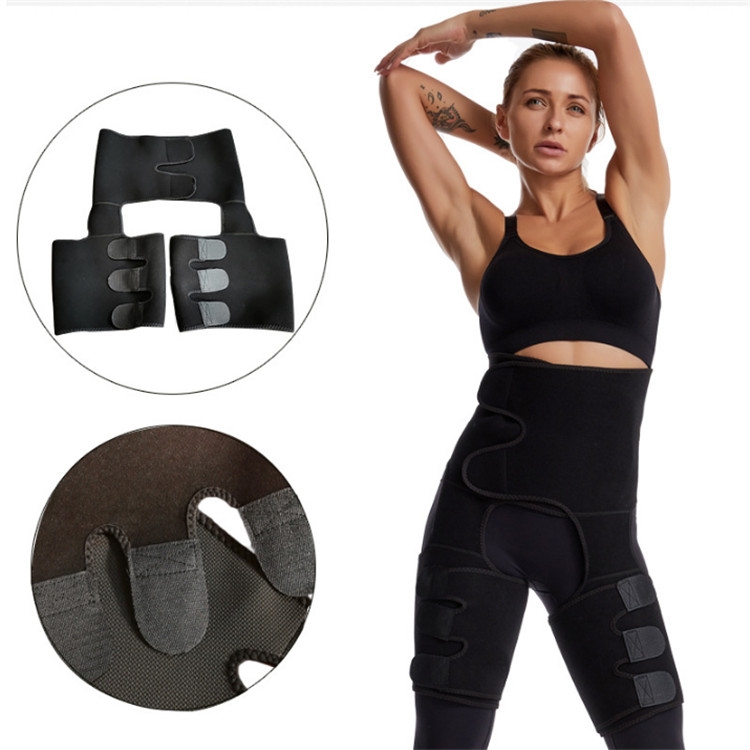 

3 In 1 Hip Belt Girdle Exercise Bodybuilding Adjustable One-piece Waist Girdle, Size:S/M(Black)