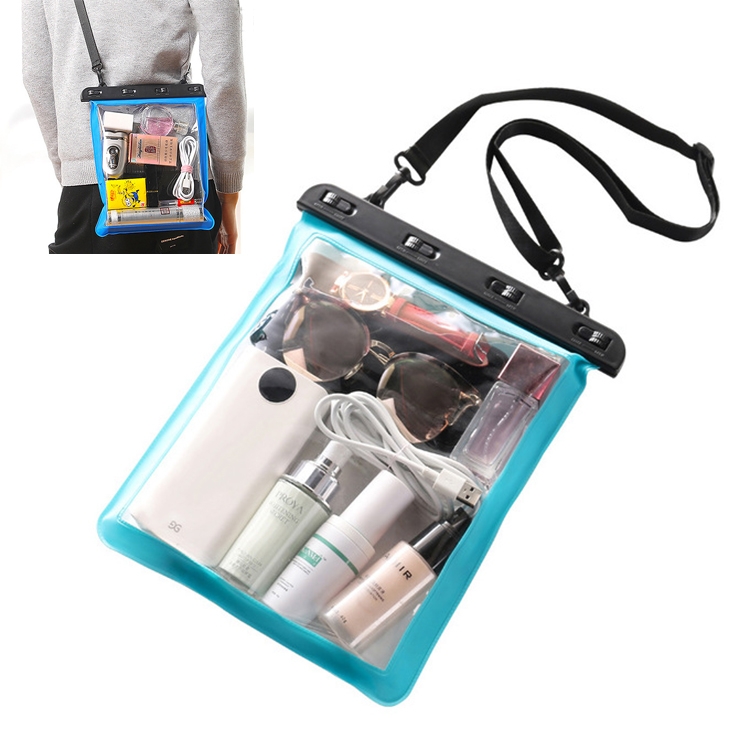 

2 PCS Multipurpose Single Shoulder Outdoor Transparent Waterproof Bag for Mobile Phone Small Objects(Lake Blue)