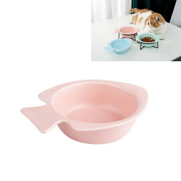 

Cat Bowl Dog Pot Pet Ceramic Bowl, Style:Bowl(Pink)