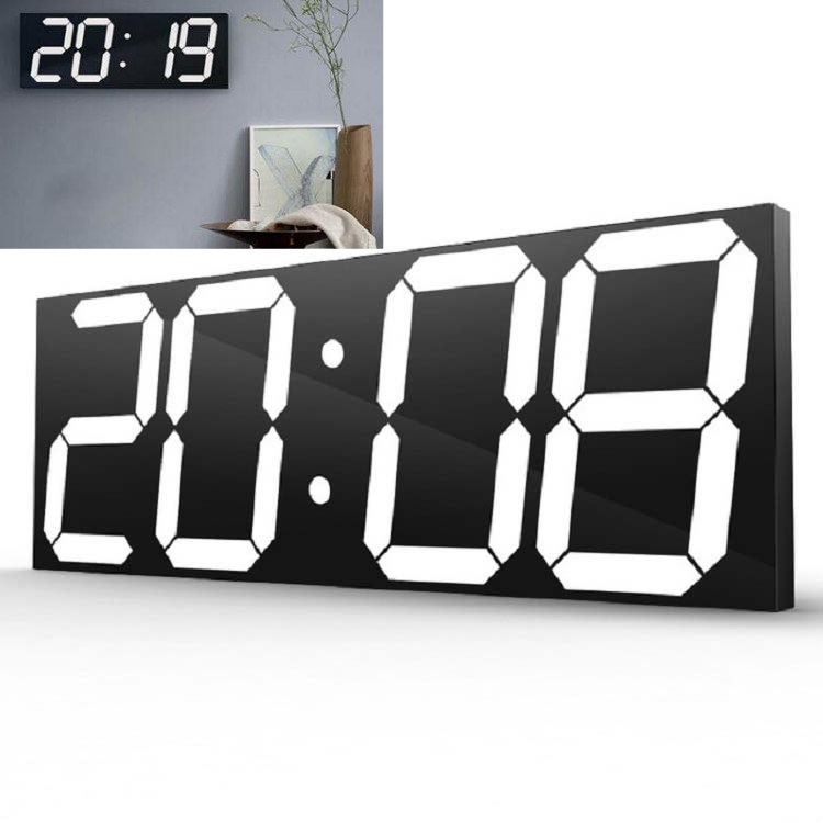 

Wall Sticker LED Wall Clock Decorative Clock Creative Acrylic Mirror Clock US Plug, Style:Remote Version Sealed Box(White Font)