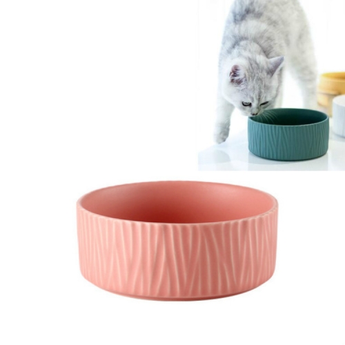 

13cm/400ml Cat Dog Food Bowl Pet Ceramic Bowl, Style:Bowl(Pink)