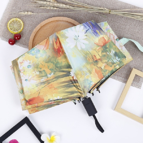 

Small Fresh Sun Umbrella Sun Protection and Ultraviolet Protection Umbrella(Dream Oil Painting)