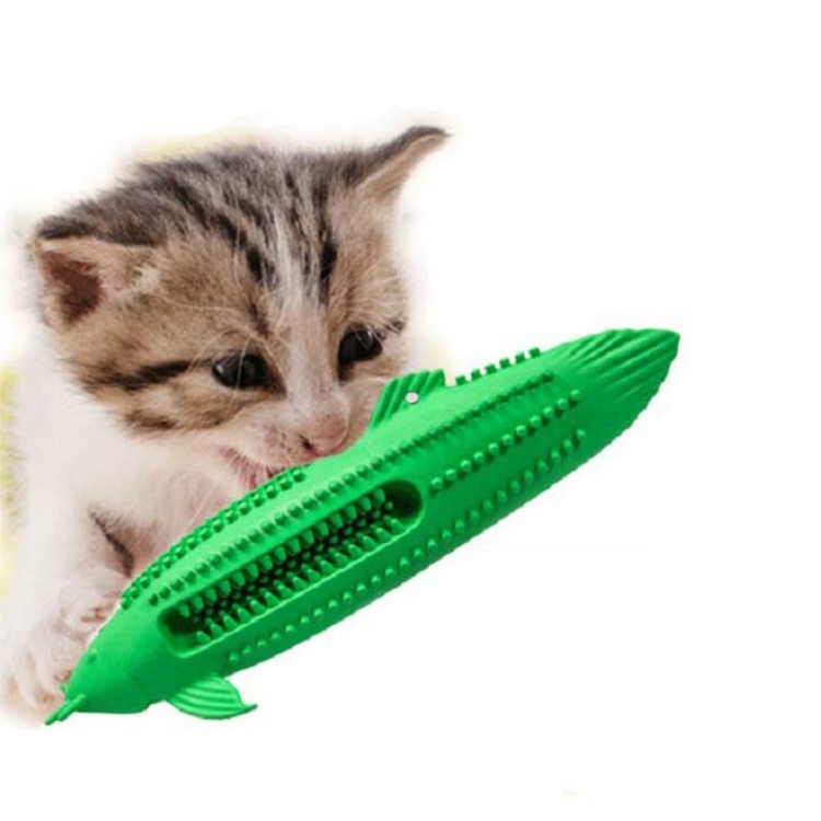 

Cat Toothbrush Cleaning Teeth Interactive Cat Toys Pet Supplies(Green)