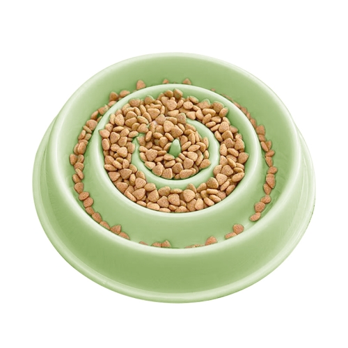 

Environmental Protection Food Grade Plastic Anti-choking Slow Food Pet Dog Cat Food Bowl, Style:Water Drop(Green)