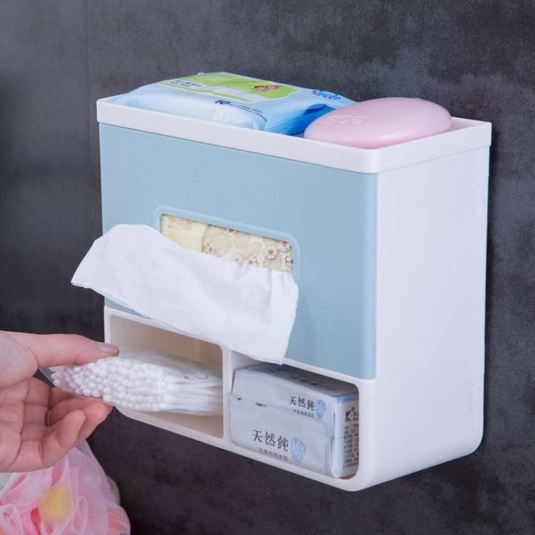 Sunsky Bathroom No Punching Napkin Holder Tray Blue Punching Napkin Holder Tray Blue