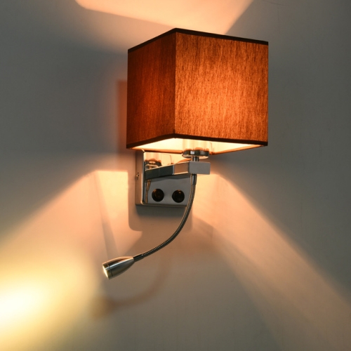 

Creative Minimalist Living Room Bedroom Bedside Lamp Hotel Reading Lamp, Lampshade Color:Single Tube Coffee