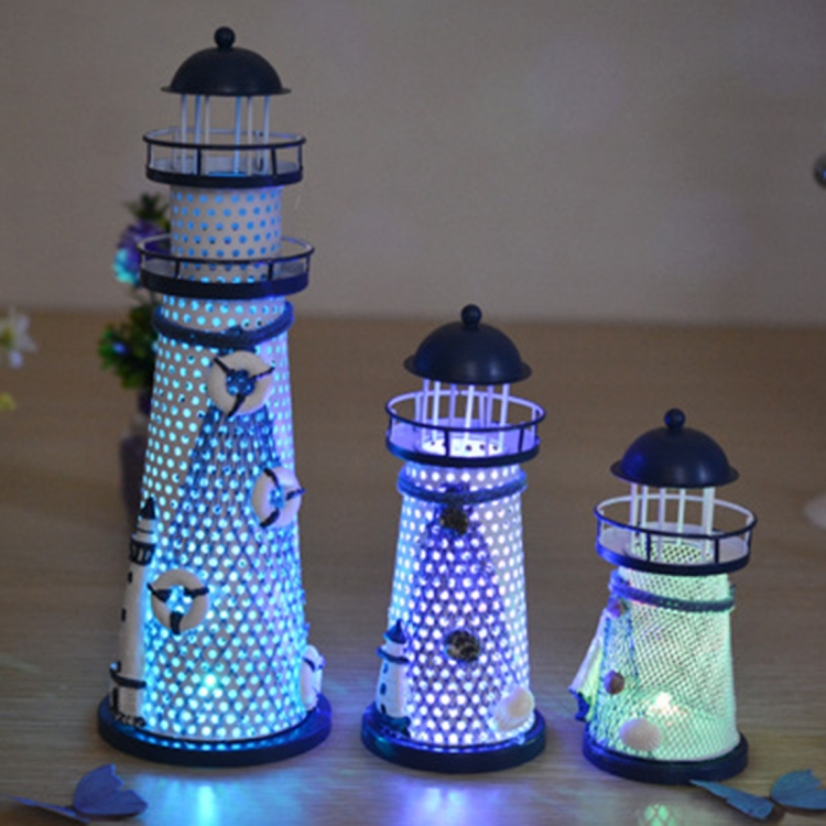 

Creative Decorative Wrought Iron Flash Tower LED Night Light, Size:Small 14cm