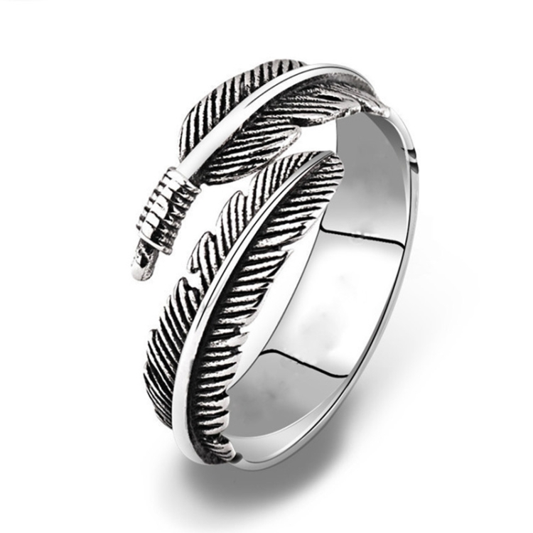 

Retro Unisex Alloy Feather Open-Ended Ring