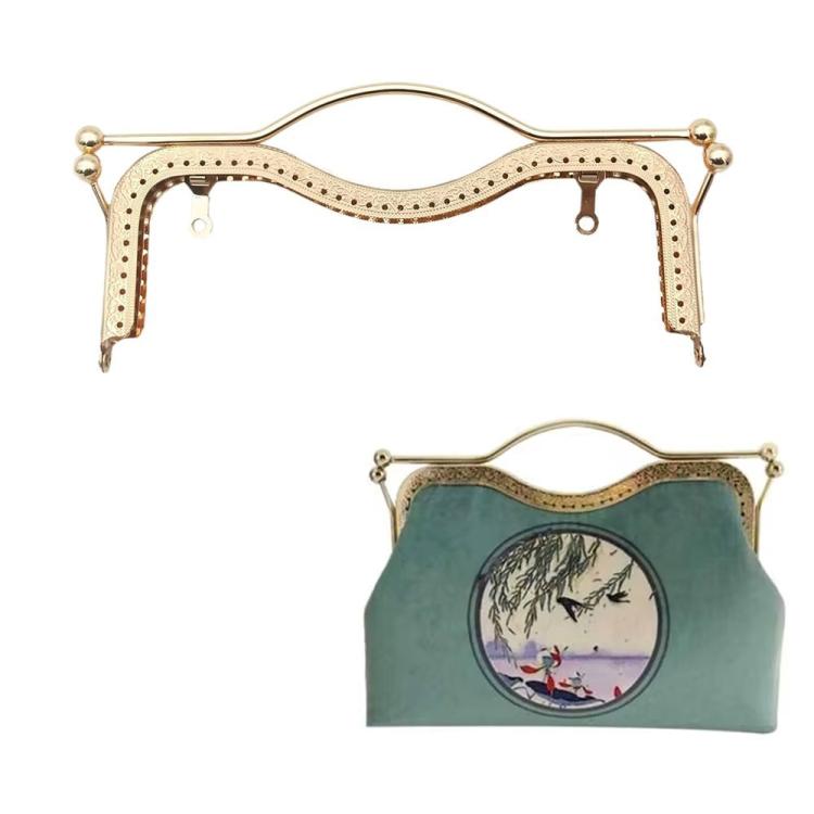 

10 PCS 20.5cmConcave Waist Embossed Lip Handle Luggage Hardware Accessories, Color:Light Gold