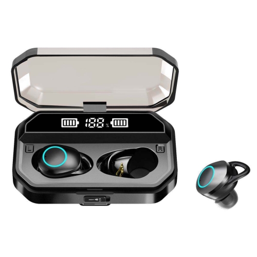 

Outdoor IPX7 Waterproof Bluetooth 5.0 3D Deep Bass Wireless Bluetooth Earphone for iOS / Android, with 3000 mAh Power bank(Black)