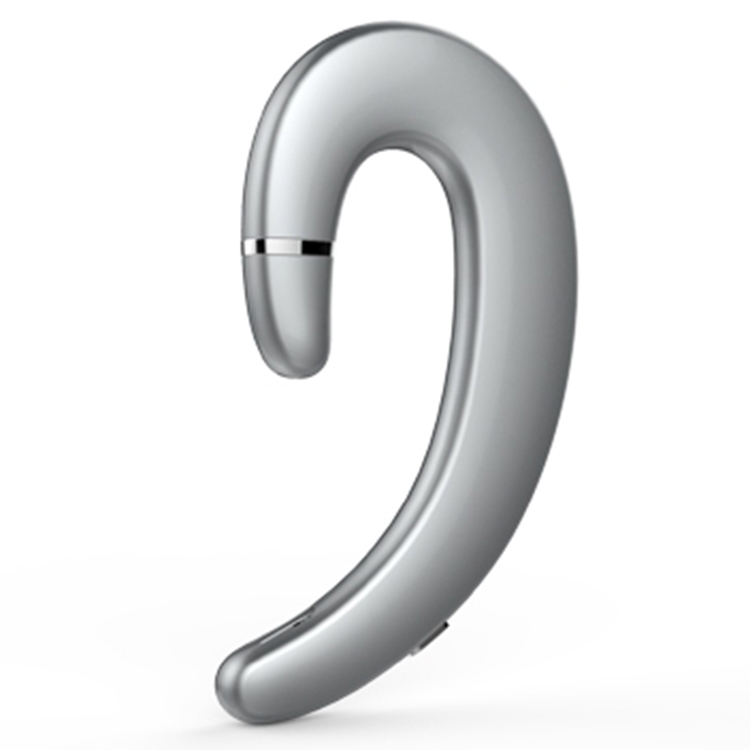 

ET Bluetooth Earphone Wireless Headset Handsfree Ear Hook Waterproof Noise Reduction Earphone with Mic for Android IPhone(silver)
