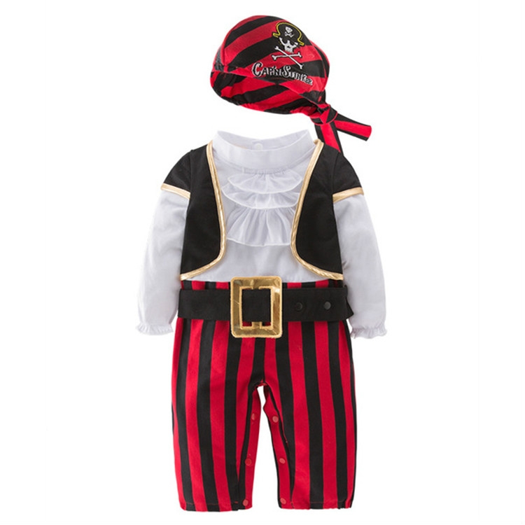 

Male Baby Spring And Autumn Halloween Costume Pirate Captain Cute One-piece Suit, Size:110 Yards