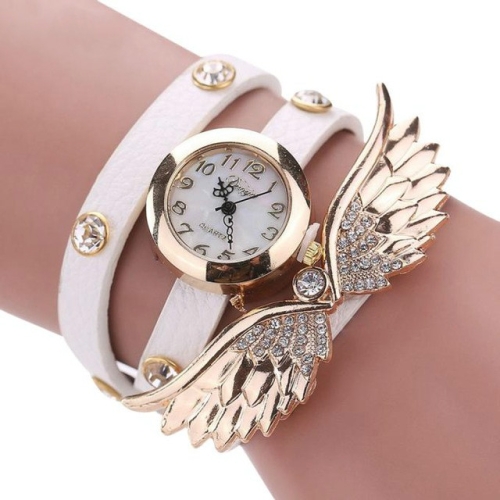 

Large Wings Diamond Circle Bracelet Quartz Watch(WHITE)