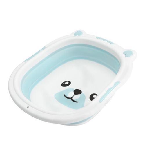 

Portable Baby Folding Silicone Washbasin Foldable Footbath Basin(S-blue)