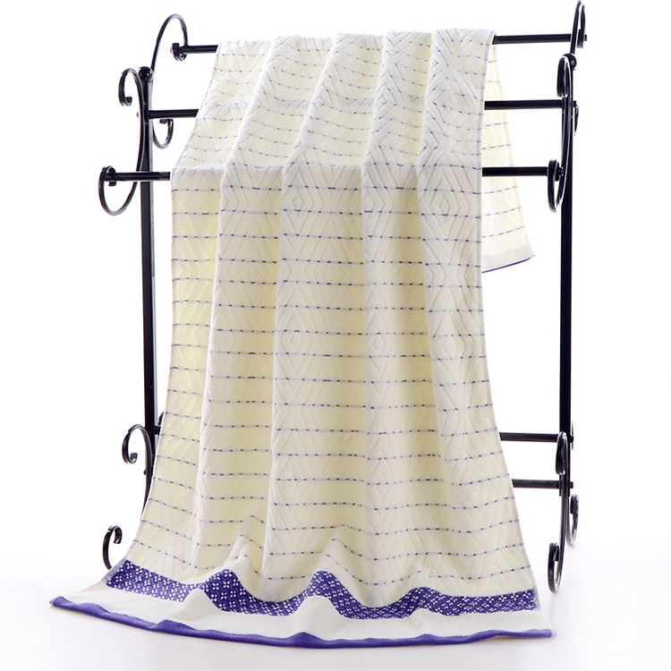 

Business Hotel Cotton Rhombus Check Towel(Blue)