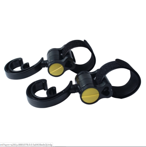 

2 PCS/LOT Baby Stroller Accessories Hook Multifunction Baby Stroller Black Plastic Hook(Yellow)