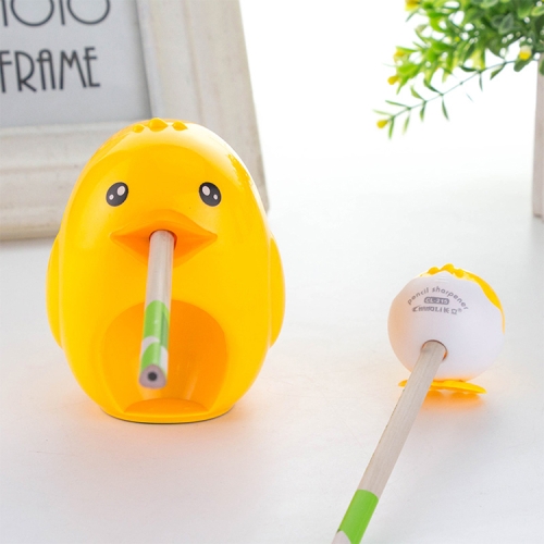 

2 in 1 Cute Chick Pencil Sharpener Hand Stationery Sharpeners Tool, Random Color Delivery