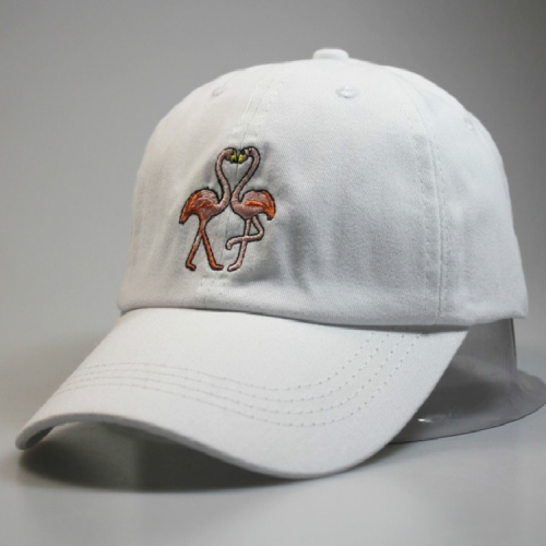 

Casual Flamingo Embroidery Pattern Purified Cotton Baseball Cap for Men / Women, Size:Adjustable(White)