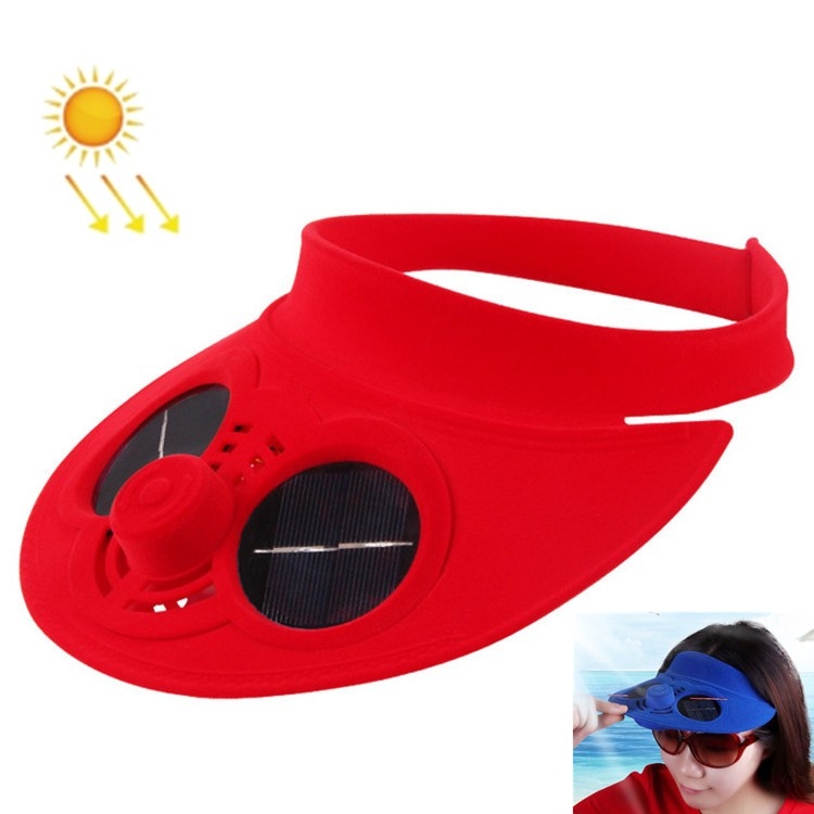 

Summer Solar Energy Fan Empty Top Hat Sun Protection Sun Hat for Children, Size:One Size(Red)