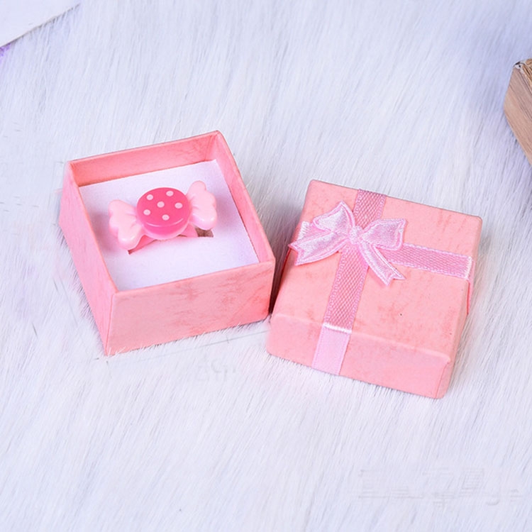 

24 PCS Embossed Ring Box Jewelry Box Jewelry Storage Box, Size:4x4x3cm(Pink)