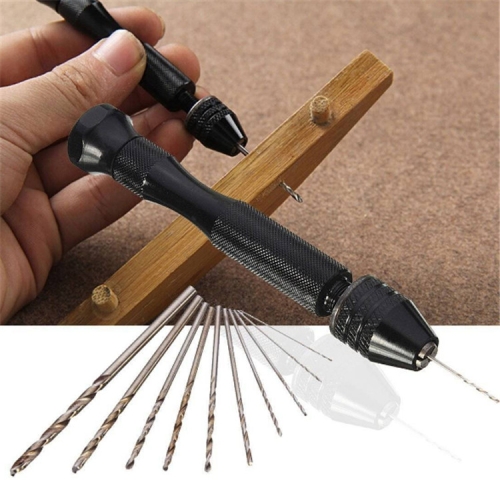 

11 In1 Mini Manual Drill With Drill Plastic Walnut Wenwan Punching Tool