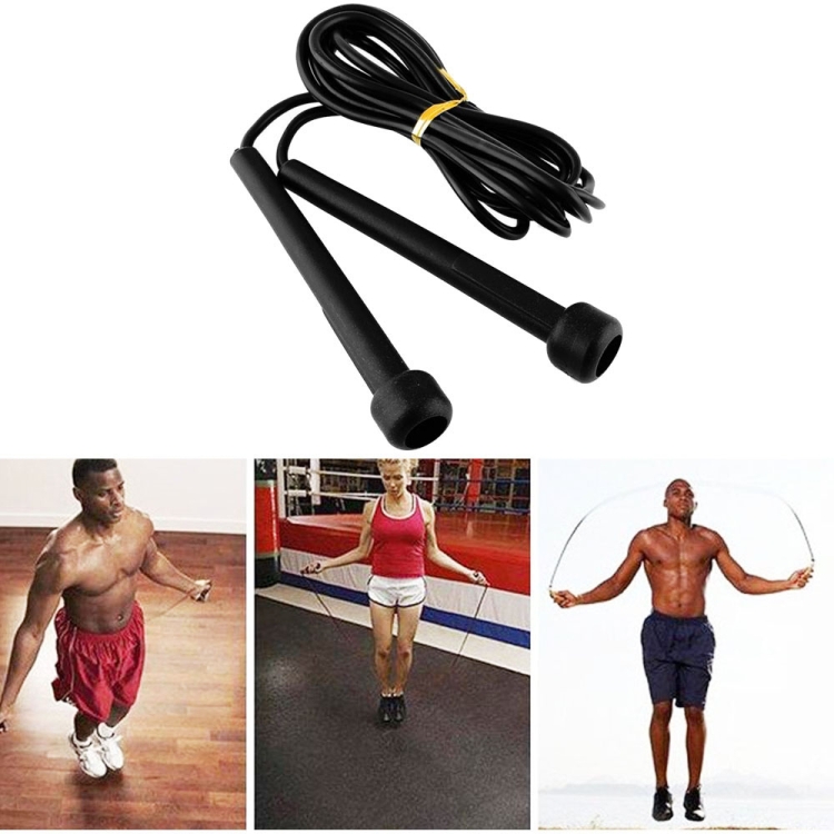 

Pen Handle Shaped Small Handle Rubber Skipping Rope for Fitness (Black)