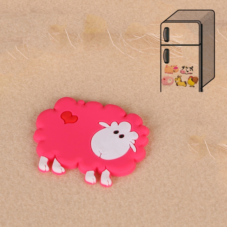 

100 PCS PVC Soft Plastic Creative Cute Cartoon Fridge Magnet(Sheep)