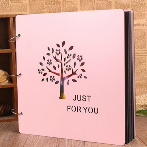 

Wooden Cover Baby Growth Commemorative Album Creative Manual Paste Album Book(Pink Growing Tree)