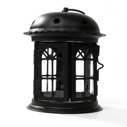 

Antique Iron Star House Candlestick Romantic Wedding Candle Holder Lantern Retro Home Decoration Sconce(Black)