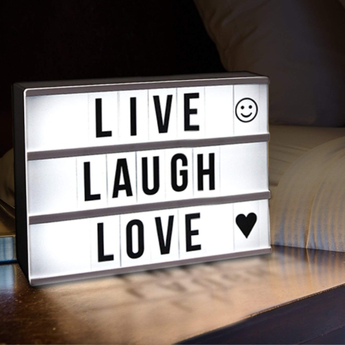 

DIY A4 Size LED Combination Light Box Night Table Lamp DIY BLACK Letters Cards USB Powered Lightbox