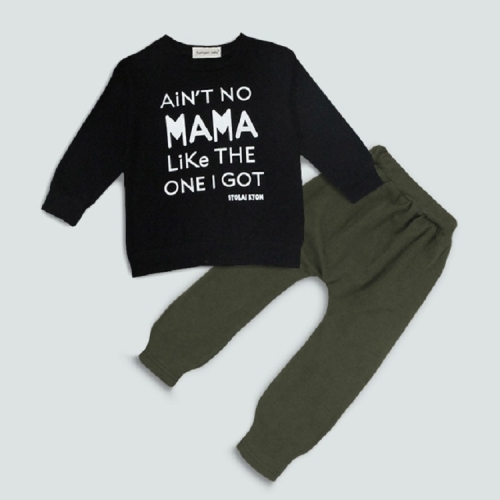 

Long Sleeves 2 in 1 Boy Cotton Letter Pattern Clothing Set, Height:100cm