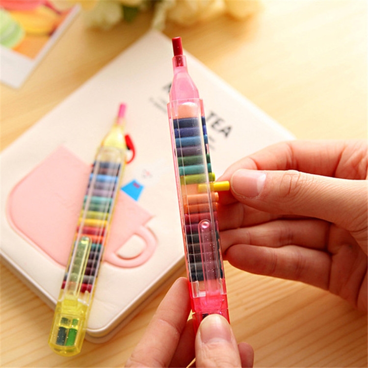 

20 PCS Creative Personality Crayons 20 Color Crayons Safe Non-toxic Environmental Protection Student Crayons