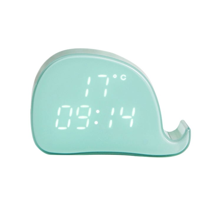 

Whale Alarm Clock Children Bed Cartoon Animal Alarm Clock(Mint Green)