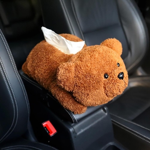 

Universal Car Armrest Box Tissue Box Creative Cartoon Cute Tissue Box Car Interior Products Car Accessories(Brown doll bear)