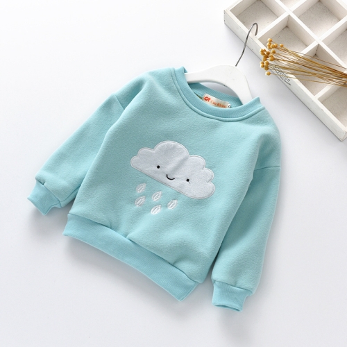 

Winter Children Anthropomorphic Cloud Pattern Plus Velvet Thick Warm Shirt, Height:110cm(Light Blue)