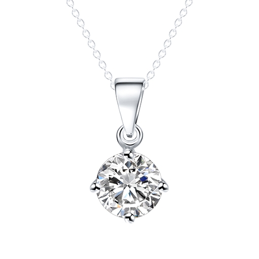 

Simple Jewelry Round Shape Pendant Necklace for Women Wedding Jewelry (Silver)